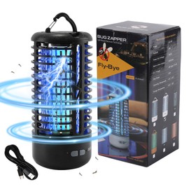 Rechargeable Bug Zapper Indoor Outdoor, 3000V Electric Mosquito Zapper 2 in 1 Portable & Wireless with 4000mAh Battery & UV Light, IPX4 Waterproof, for Patio, Backyard, Home(Black)