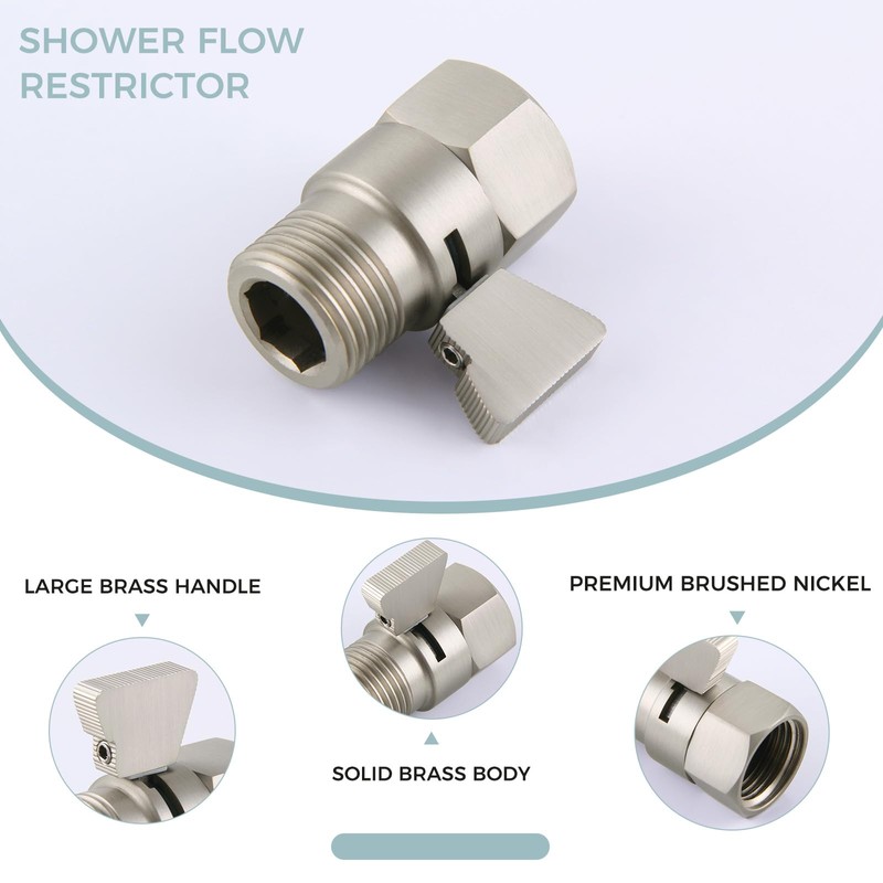 Aomasi Shower Head Shut off Valve, Brass Water Flow Restrictor