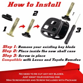 Extra-Partss For 2006 2007 2008 Lexus RX400H Keyless Remote Key Fob Uncut Blade Shell Case