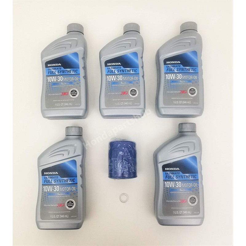 Honda Genuine 10W-30 Full Synthetic Oil Change Kit w/A02 Filter