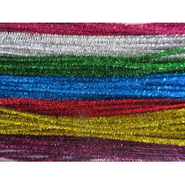 Sparkly Pipecleaners Coloured Tinsel Stems Glitter Assorted