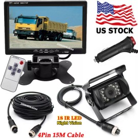 Unbranded/Generic For RV Truck 4Pin IR Waterproof Backup Camera 7" Rear View Monitor Kit