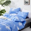 CLOTHKNOW Blue White Sky King Size Comforter Set 3Pcs Cloud