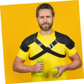 Outanaya Double Shoulder Support Strap for Sports Breathable Compression Wrap for Weightlifting Black for Women Back Posture Correction and Shoulder Protection