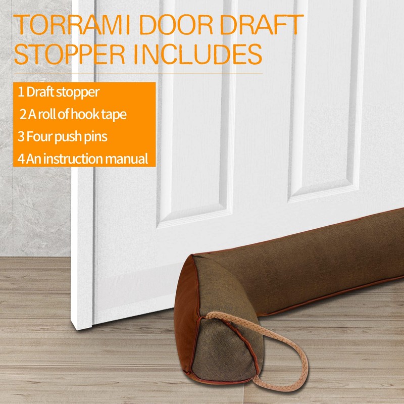 TORRAMI 38" Door Draft Stopper Under Bottom Insulation Noise Air