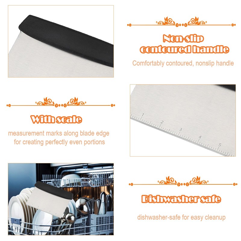 Loimon 3-in-1 Stainless Steel Scraper Chopper - 304 Rust-Proof with