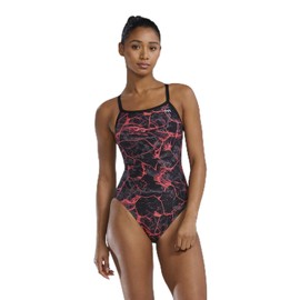 TYR Women's Durafast Elite Diamondfit Swimsuit, Red/Synapse, 30