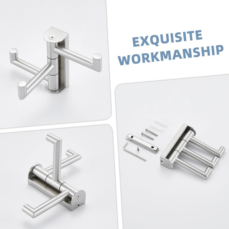 Suyar Bathroom Towel Hook 3 Arms, SUS 304 Stainless Steel