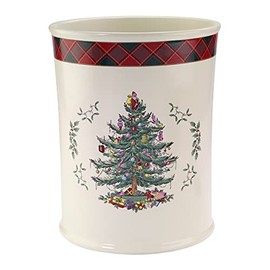 Avanti Linens Spode Christmas Tree Tartan Collection, Decorative Wastebasket, Multicolor
