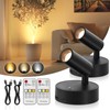 Spotlight Indoor, Wireless Uplighting Indoor with Remote Dimmable, 350° Rotate,