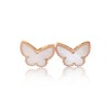 Mother of Pearl Butterfly Earrings Rose Gold Plated Sterling Silver