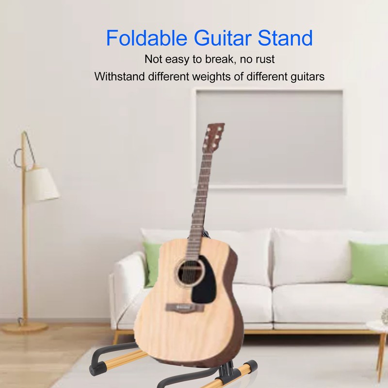 Foldable Guitar Stand Adjustable Metal Folding Instrument Stand for String