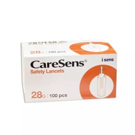 Caresens 케어센스 안전란셋 28g 100개 멸균란싯 채혈침 일회용란셋 CareSens Safety Lancet Set 28g 100pcs Sterile Lancets Disposable Lancet Device