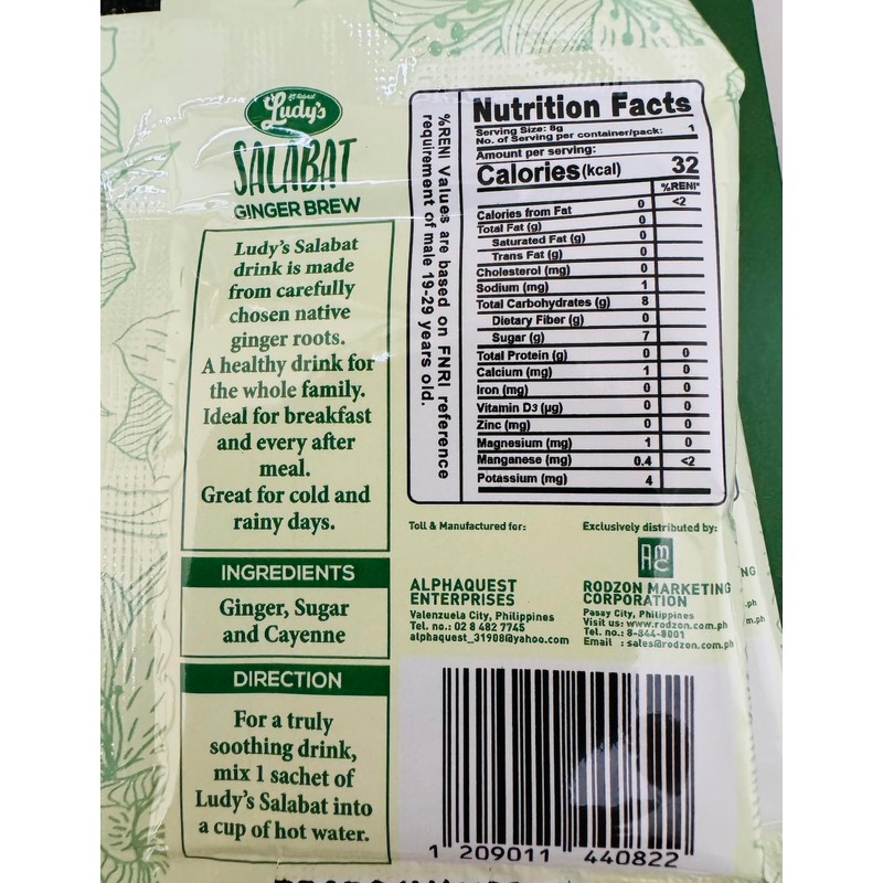 Ludy's Ginger Brew Salabat, 48 Sachets x 8g