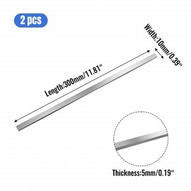 2PCS 304 Stainless Steel Flat Bar, 3/16" Thick × 3/8" Wide × 12" Long, Brushed Finish, Trim Strips Sheet for DIY Craft Making, Metal Edging, and Brushed Finishing Projects