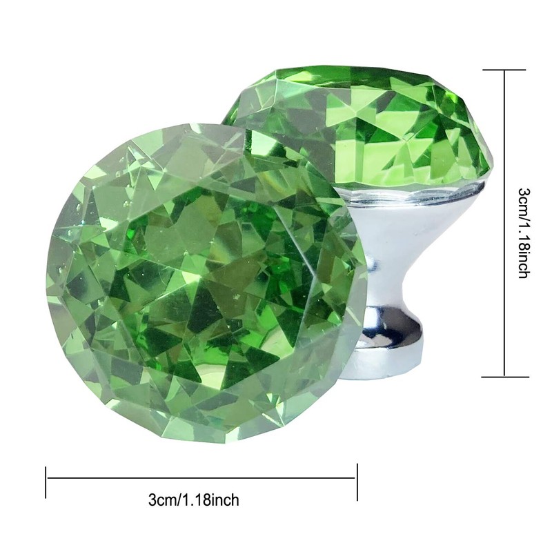 Becho 12 Pieces 3cm Crystal Drawer Cupboard Knobs Crystal Glass