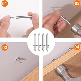 Daiilg 250Pcs Skirting Board Nails Double Skirting Thread Seamless Nail Equipped with Nail Specific Sleeve Tool