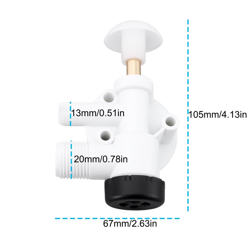 Briny River RV-Toilettenwasserventil-Montagesatz 385314349 Kompatibel mit Sealand Dometic Pedal Flush