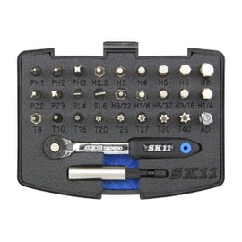 SK11 SRD-2230 Slim Ratchet Driver Set, 52 Gear Count, Replaceable Type, 30 Piece Set