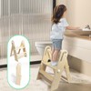 WOOD CITY Step Stool Foldable for Toddlers, Adjustable Kids Step