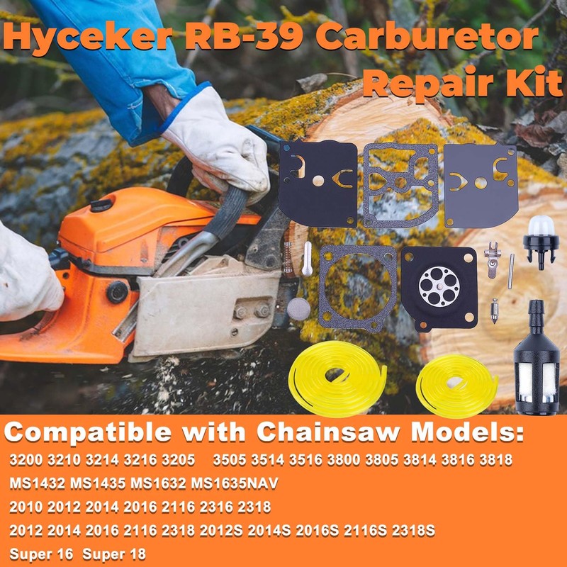 Hyceker RB-39 Carburetor Repair Kit for McCulloch Mac 3200 3214