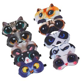 FRCOLOR 1set Cute Animal Sleeping Eye Masks Multifunctional Eye Cover for Travel Durable Attractive Design for Indoor Camping Use 10pcs