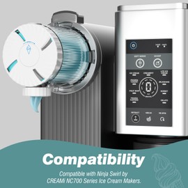 Containers Replacement for Ninja Swirl by CREAMi Pints and Lids 2 Packs,Compatible with NC700 Series Ninja Swirl Ice Cream & Soft Serve Makers,BPA-Free & Dishwasher Safe,16OZ*2