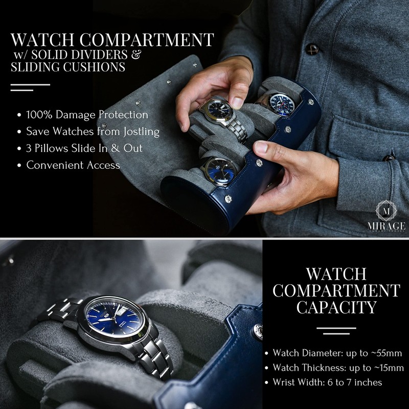 Watch Case Travel Organizer - Watch Roll Case - 3