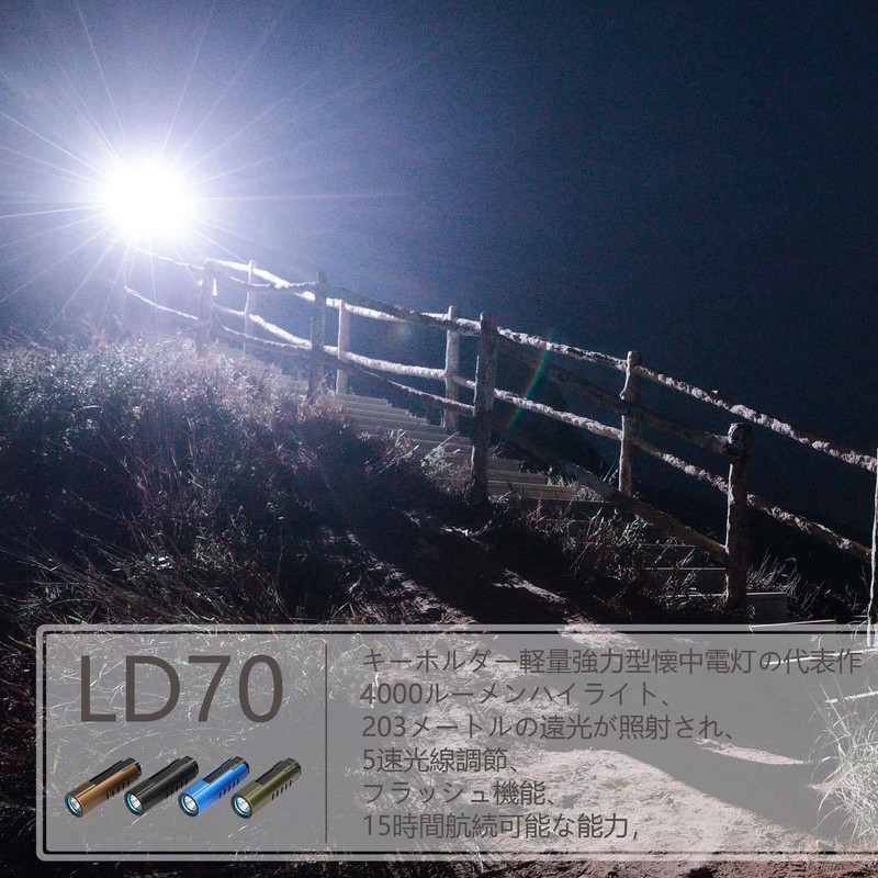 IMALENT LD70 Flashlight, High Brightness, 4,000 Lumens, Irradiation Distance, 203