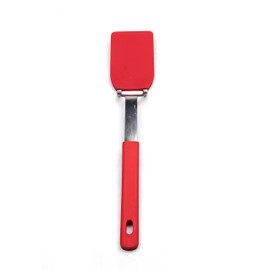RSVP International Kitchen Tool Collection Flexible Nylon Spatula, Stainless Steel Handle, 10.75x2", Red