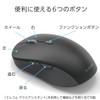 Elecom M-MY30MBSBK-G Wireless Mouse, Silent, OSMOD Six Bluetooth, Supports 2.4