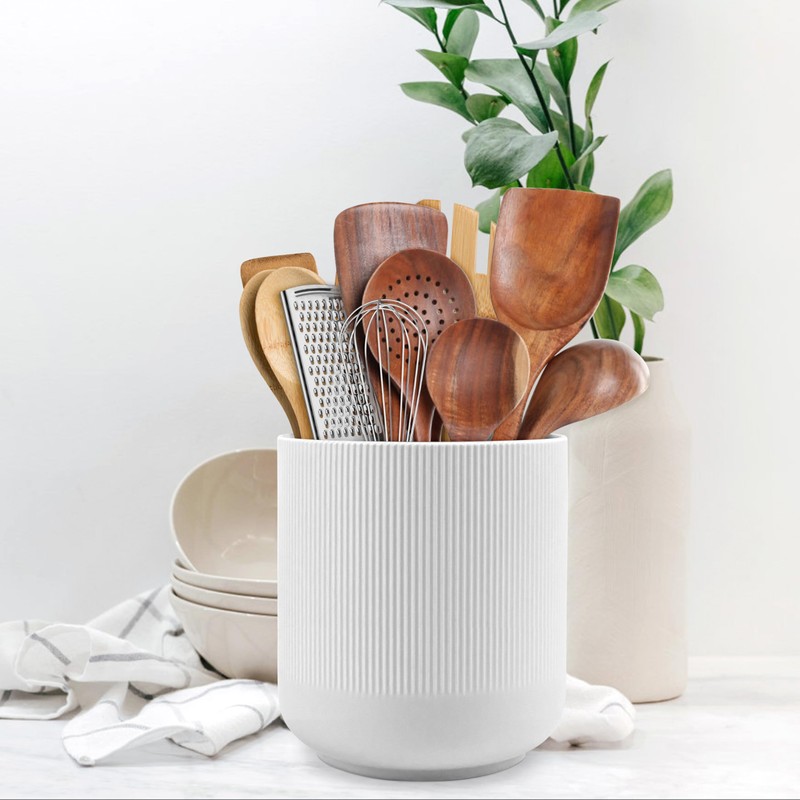 RedCall Kitchen Utensils Holder Large,Ceramic Utensil Organizer for Countertop,Morden Utensil