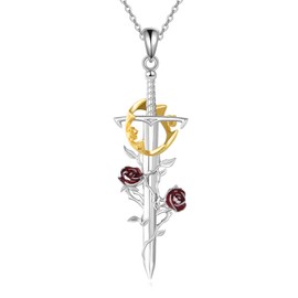 JBAERD Sword Necklace Sword with Crown Pendant Necklace Sword Jewelry Birthday Gifts for Women
