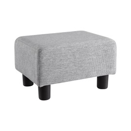 O2B Modern Foot Stool, Boucle Stool Footrest Ottoman, Upholstered Rectangular Footstool Ottoman with Legs, Step Stool for Living Room, Office, Patio (Light Grey)