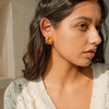 UniLogue Trendy Threaded Heart Fashionable Earrings 18K Gold Plated Stainless