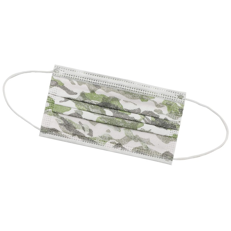 Komonee Pack of 10 Disposable Camo Face Masks: 3 Ply
