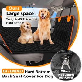 kevetheg Back Seat Extender for Dogs-Large Space,Waterproof Dog Car Seat Cover with Hard Bottom,Salustar Dog Hammock for Car Pet Backseat Protector with Mesh Window for Car, SUV，Truck