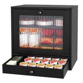 Alpeir Wooden Bread Box for Kitchen Countertop - Solid Wood Adjustable Shelves & Drawer Farmhouse Style, Acrylic Window Bread Storage Container, White