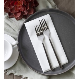 Laura Stein Linen-Feel Disposable Guest Towels (White, 200 Count) | Quality, Soft, Highly Absorbent Hand Napkins for Wedding Receptions, Restaurants, Bathrooms, Kitchens, Tables, Events & Everyday Use