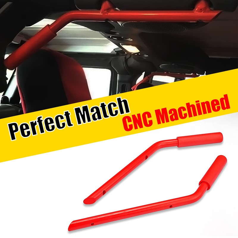 WSays Aluminum Front and Rear Grab Bar Handle Grip Set