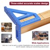 Aluminum Alloy Multi Angle Measuring Ruler Woodworking Square Protractor 45°