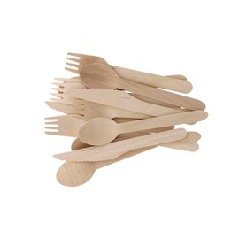 Bosnal – Wooden Disposable Cutlery Set, 6.5 inch, 100 pcs, Compostable, Biodegradable Forks, Knives, and Spoons, Alternative to Plastic Cutlery, Restaurant Grade