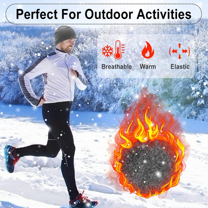 HASAGEI Thermal Running Hat - Men's Skull Cap Cycling Cap