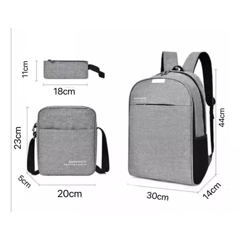 BOSSCO Mochila Casual Escolar Laptop 15.6 Viajar Trae 3 Piezas