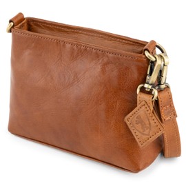 Berliner Bags Vintage Umhängetasche Marbella XS, Kleine Schultertasche Crossbody Bag aus Leder, Handtasche für Damen - Braun