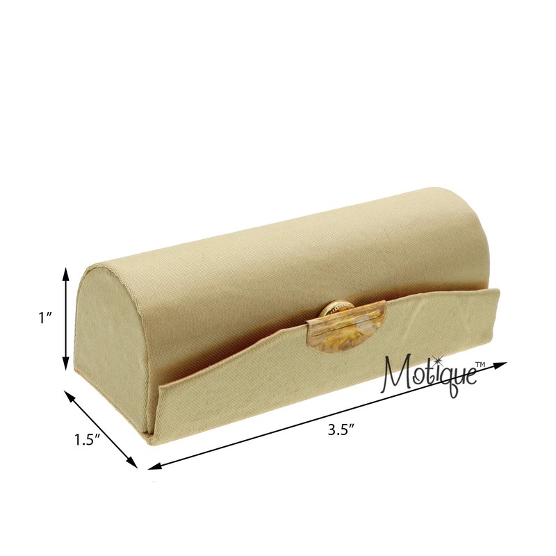 Motique Accessories Solid Gold Satin Ladies Lipstick Case with Mirror