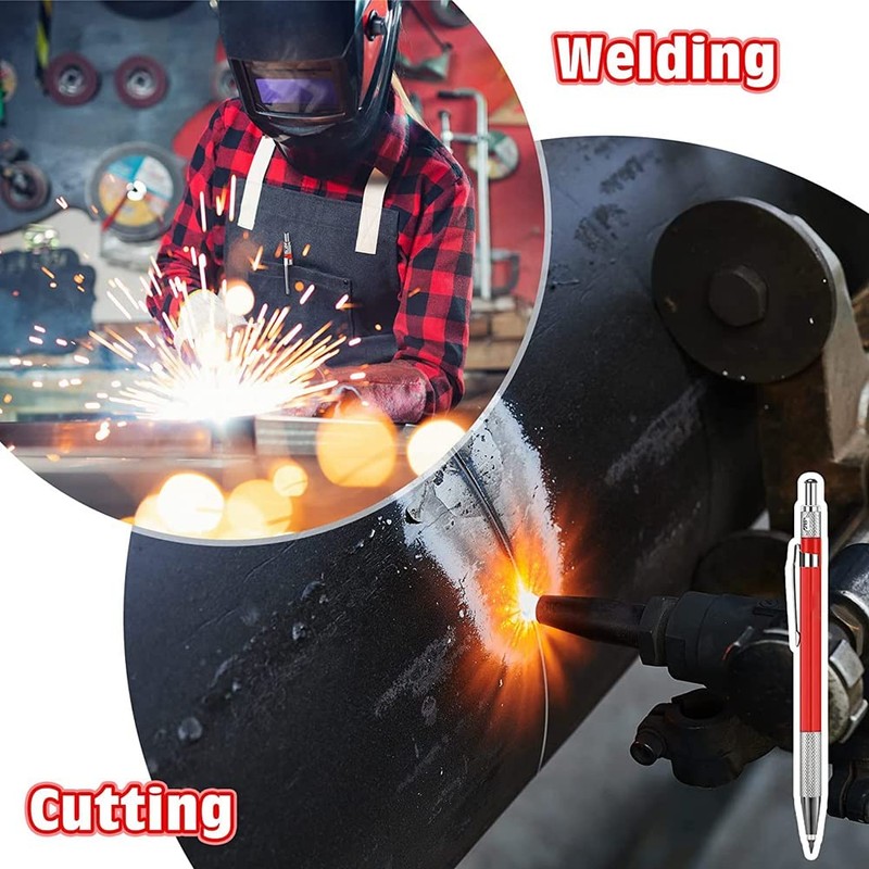 Lrtzizy Welders Pencil with 12PCS Refills, Metal Marker Mechanical Welding
