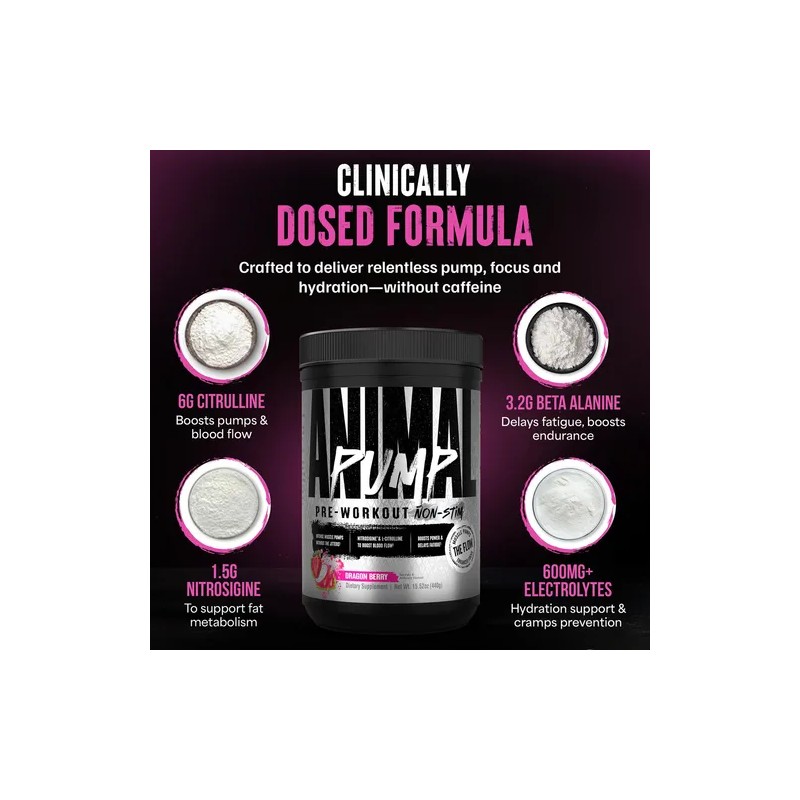 Animal Pump Ns Pre-entrenamiento Sin Cafeína 440g