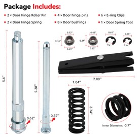 LLPTA Door Hinge Pin Bushing Repair Kit include Spring and Tool Compatible with 1988-2002 C1500/C2500/C3500/K1500/K2500/K3500 Suburban Tahoe Yukon Escalade Replaces 38416, 15685040, 15562609, 38436