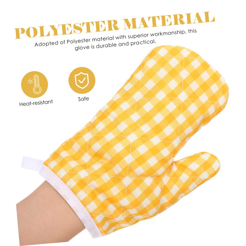 OUNONA Heat-resistant Oven Gloves Wear-resistant Kitchen Cooking Mitts for for
